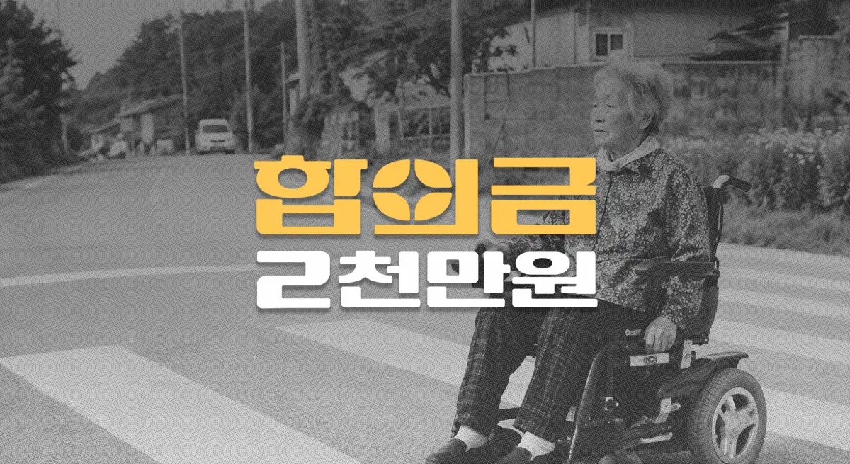 횡단보도 전동휠체어 사고로 경막하출혈(S0650)등 전치8주, 합의금 2천만원