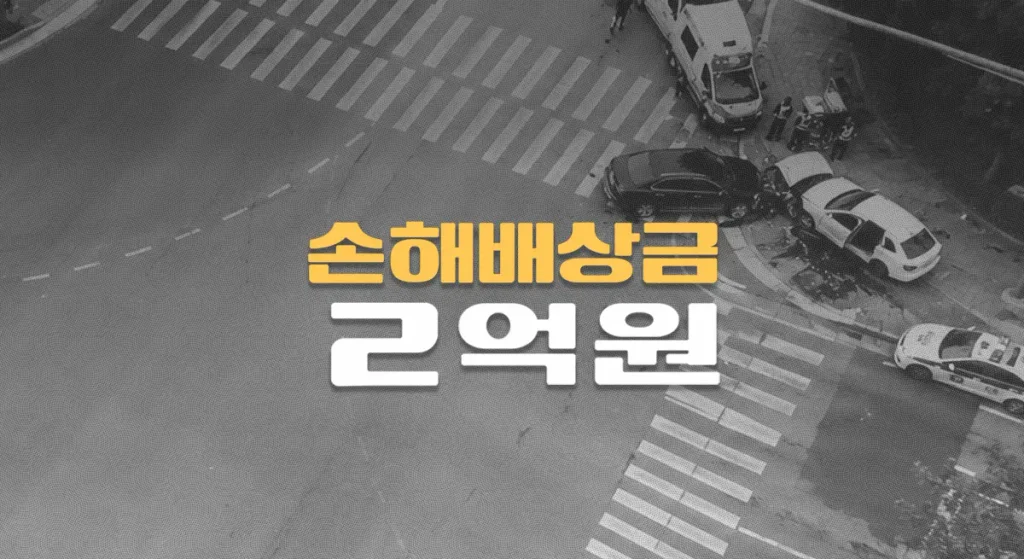 교차로 신호위반 좌회전 사고, 대퇴골경부골절(S72.0) 상해급수 1급, 손해배상금 2억원