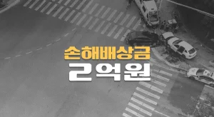 교차로 신호위반//좌회전 사고,//대퇴골경부골절(S72.0)//상해급수 1급,//손해배상금 2억원