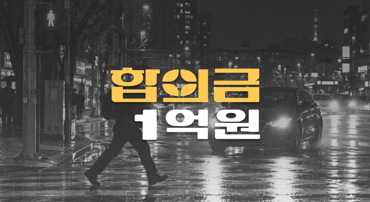 야간 횡단보도//무단횡단 사망사고,//운전자보험//합의금 1억원