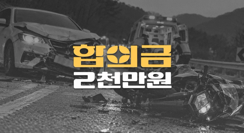 황색실선//중앙선침범 사고,//경골비골골절(S82.321)//전치16주,//합의금 2천만원