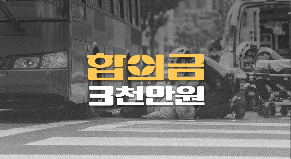 신호등없는횡단보도//버스사고, 80대//대퇴골전자간골절(S72.120)//전치12주,//합의금 3천만원