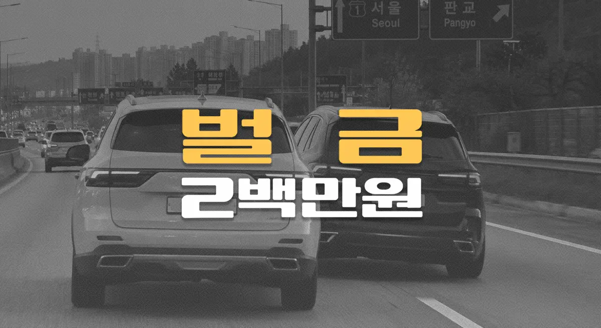 앞지르기에 격분,//경적, 상향등 수십회//보복운전,//벌금 2백만원