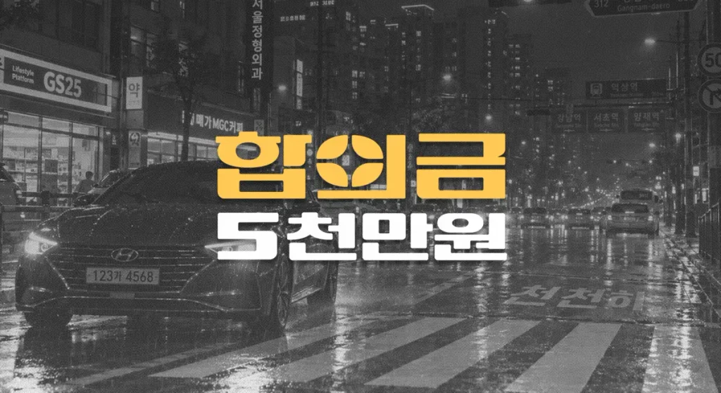 비오는날 야간//60대 보행자 사고,//전치9주 상완골 골절,//합의금 5천만원