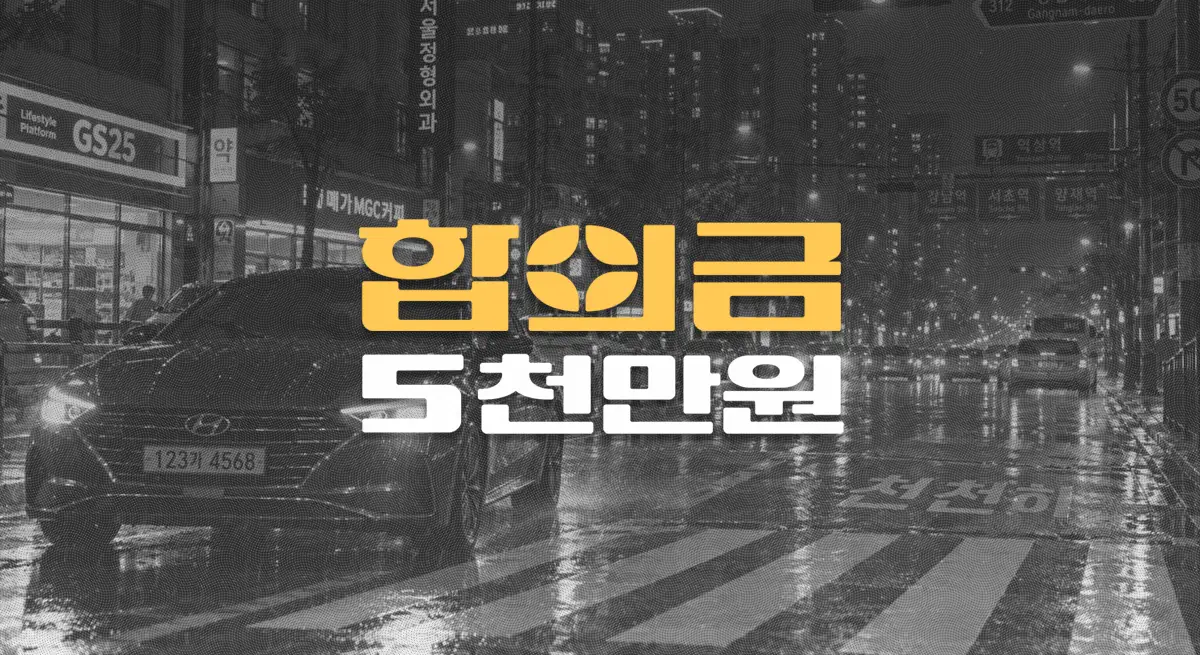 비오는날 야간//60대 보행자 사고,//전치9주 상완골 골절,//합의금 5천만원