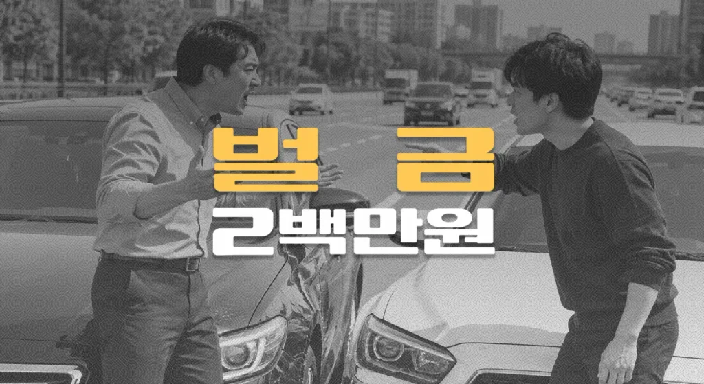 차선 침범 사고,//전치2주 요추염좌(S33.5),//벌금 2백만원