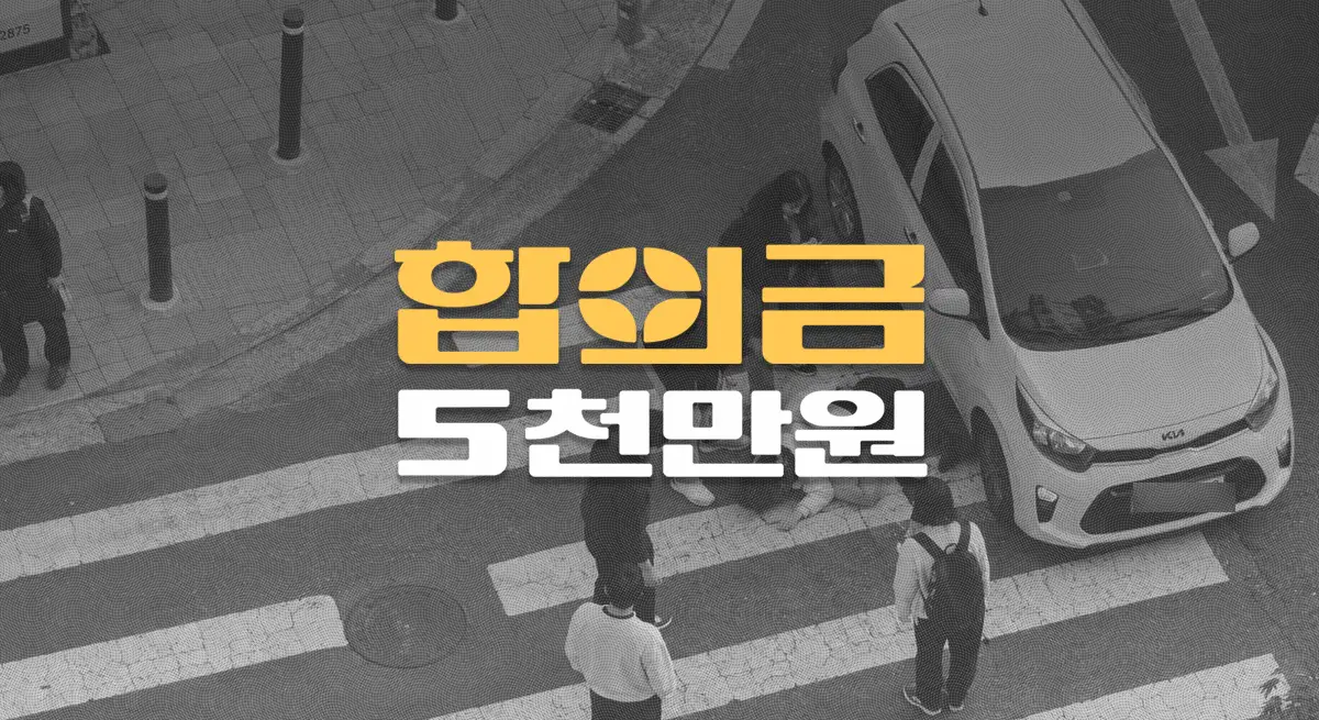 전방주시태만//횡단보도 사고,//치골골절(S32.5)//전치14주//합의금 5천만원