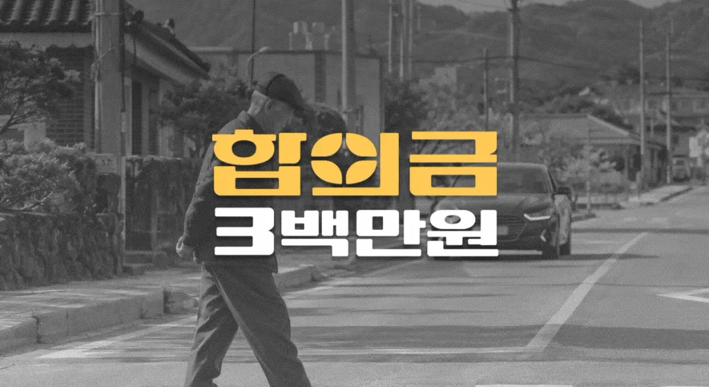 신호등 없는 횡단보도//일시정지 의무위반,//요추염좌(S33.5)//전치6주,//합의금 3백만원
